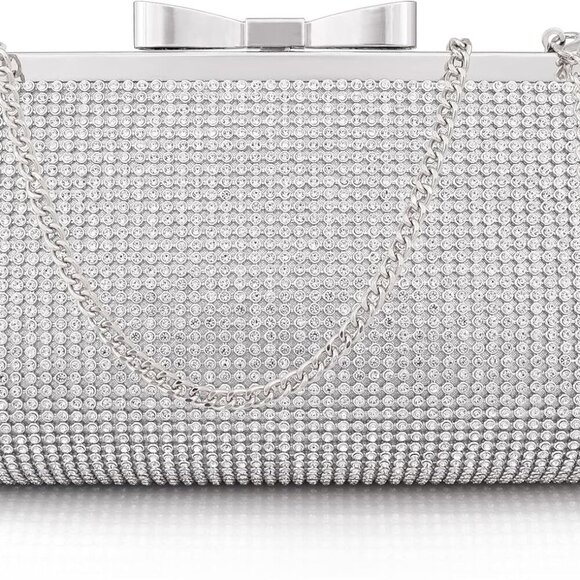 Evening Clutch Bag Cocktail Prom Sparkly Rhinestone Crystal Bride and Bridesmaid - Picture 2 of 9